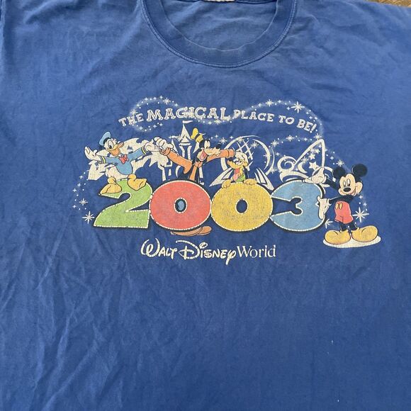 Vintage Walt Disney World 2003 T-Shirt blue Size XL Most Magical Place To Be - Picture 4 of 9